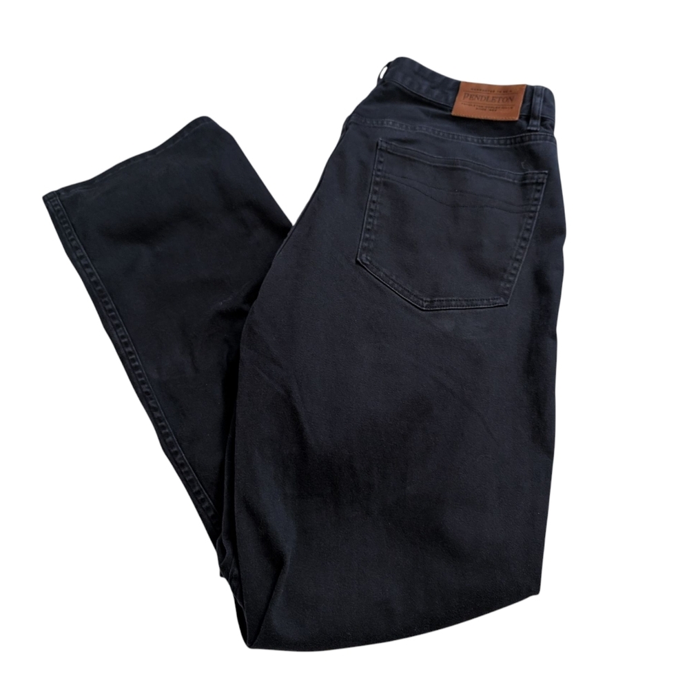 PENDLETON Mens Pants (33/32) Navy Blue Slight Tapered Cotton Blend
